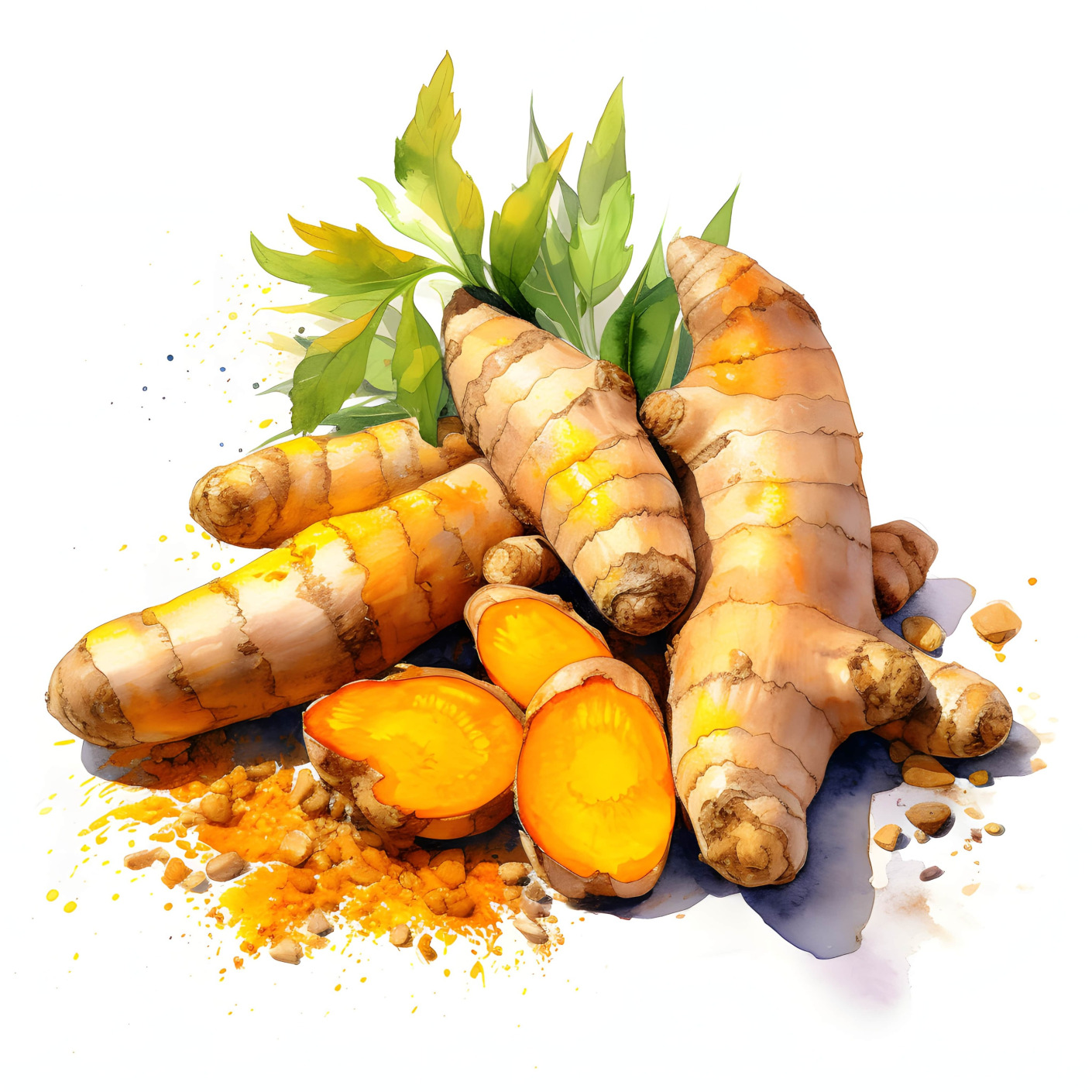Turmeric root and powder